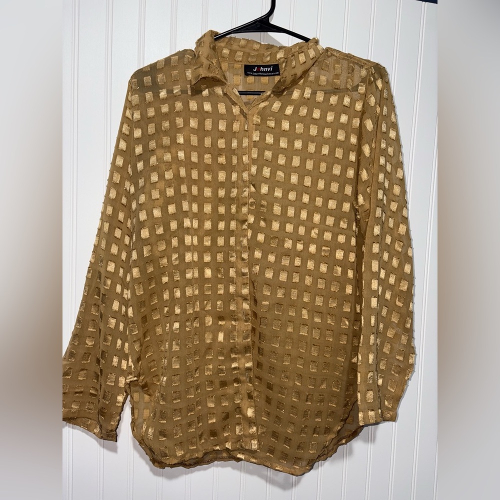 Jahnvi Gold Textured Top| Size Medium